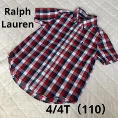 【美品】Ralph Lauren キッズ チェック 半袖シャツ 4/4T 110