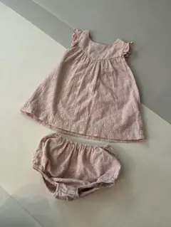 ベビー服 セットアップ ピンク 花柄刺繍 プチバトーのサムネイル