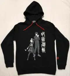 呪術廽戦 伏黒＆野薔薇 プリントプルパーカー ブラック Ｍサイズ 美品