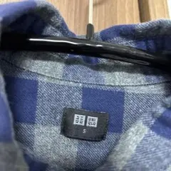 UNIQLO チェック柄ネルシャツ S ネイビー/グレー