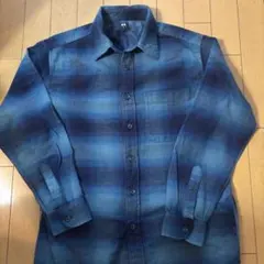 UNIQLO ネルシャツ S 青系チェック