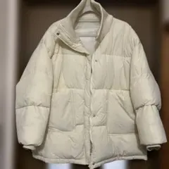 Libra Cue ダウンジャケット アイボリー オーバーサイズ レディース