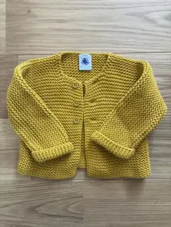 プチバトー からし色 カーディガン 67cm