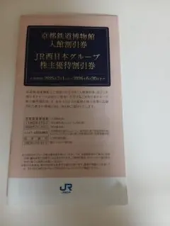 JR西日本グループ株主優待割引券 2026年6月30日まで