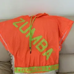 ZUMBA フード付きメッシュタンクトップ オレンジ