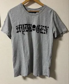 HYDROGEN ハイドロゲン　Tシャツ　半袖カットソー　ロゴ刺繍　グレー　XLのサムネイル