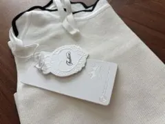 新品 レディース ニットタンクトップ ホワイト スカラップ ショート丈