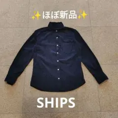 SHIPS 長袖シャツ M ダークブルー