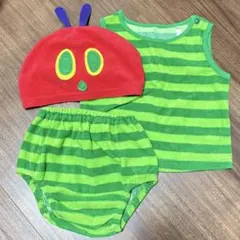 はらぺこあおむし3点セット ベビーコスプレ　80cm〜90cm パイル地　西松屋