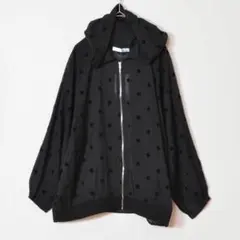 vintage レース シースルー 花柄 フーディー パーカー 黒 モード