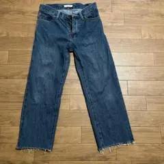 ダークブルーワイドレッグデニム