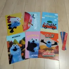 匿名配送 Asahi パペットスンスン SUNSUN クリアファイル 6枚セット