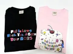 2枚セット‪‪❤︎‬西野カナ 2025ツアーロゴTシャツ ピンク ブラック S
