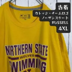 カレッジ・チームロゴ RUSSELL ノーザンステート 古着Tシャツ 4XL