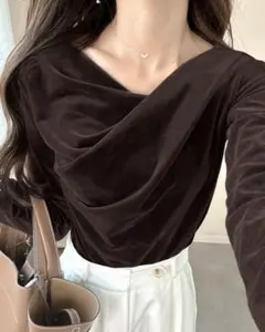 GRL　ベロアドレープトップス ［dk1551］