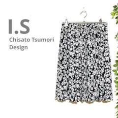 希少【I.S イッセイミヤケ】ひざ丈　プリーツスカート　ヴィンテージ　花柄　総柄のサムネイル