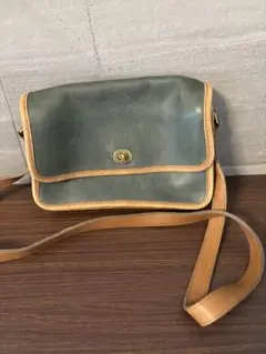 COACH コーチ グリーンレザー ショルダーバッグ