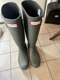 HUNTER オリーブグリーン 長靴 バックル付き