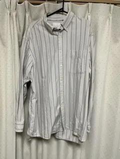 ユニクロ ストライプ ボタンダウン オックスフォード長袖シャツ