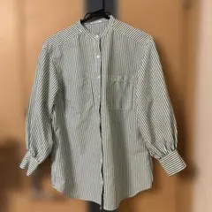 OLIVE des OLIVE ストライプ バンドカラーシャツ 長袖のサムネイル