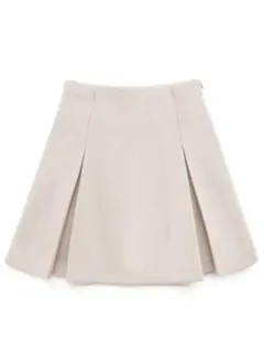 インパン裏地付ボックスプリーツフレアミニスカート