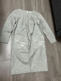 エムプルミエブラック グレー 長袖 ワンピース