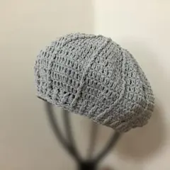 ハンドメイド 季節を通して被れるコットンベレー帽