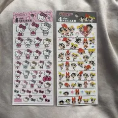【 24時間以内発送 】 4サイズステッカー キティ パワパフ まとめ売り 正規