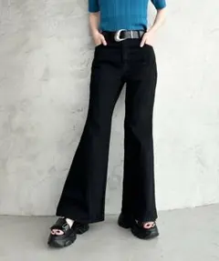 新品✨】PAGEBOY スリムレッグフレアデニム XSサイズ ブラックのサムネイル