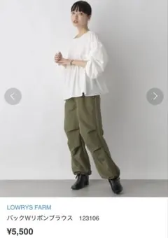 LOWRYS FARM バックWリボンブラウス