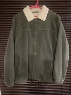 BEAMS オリーブ コーデュロイ ボア襟ジャケット M