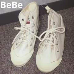 【タグ付き新品】bebe べべ ハイカットスニーカー　20cm　生成り　キナリのサムネイル