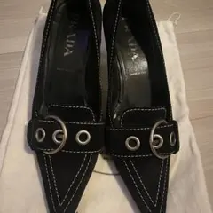 プラダ 36 パンプス ブラウン レザー　ポインテッドトゥ　バックストラップ プラダ 36 パンプス ブラウン レザー ポインテッドトゥ バック