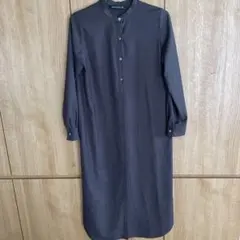 mizuiro ind バンドカラー ロングシャツワンピース