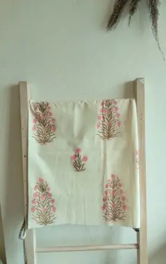 ブロックプリント生地 巾112cm×55cm 未使用