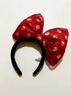 ミニーマウス 大きなリボンカチューシャ 赤