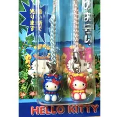 新品未開封品　ご当地キティ　根付けストラップ　沖縄限定品　ブルー　ピンク