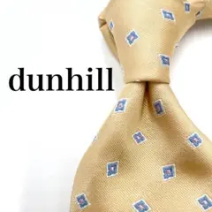美品✨dunhill ダンヒル　ネクタイ　ドット　シルク　絹　イエロー　ゴールドのサムネイル