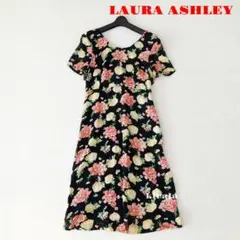 ローラアシュレイ　花柄　シースルー　ワンピース　サイズ9