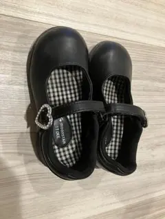 ムーンスター　 ブラックフォーマルシューズ ハートバックル付き