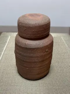 陶器製 蓋付き水差し 茶道具　　　　(No55)