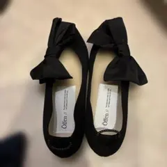 Öffen リボン フラットシューズ ブラック 40 | Mercari