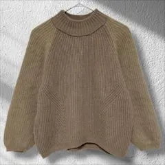 ◯サキヤ リミテッド　ウール ニットセーター　モックネック　茶色 M