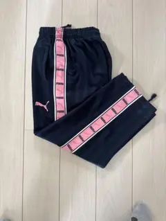 【人気色】PUMA ジャージ パンツ ネイビー ピンク SSサイズ　廃盤モデルのサムネイル
