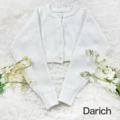 ダーリッチ darich カラーニットショートカーディガン WHT