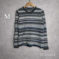 ノルディック柄 フェアアイル 総柄ニット セーター ヴィンテージ