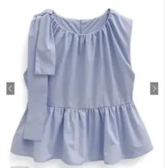 かグレイル　ショルダーリボンペプラムブラウス