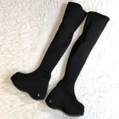 現行✨イエロ TOKYO BLACK PLATFORM LONG BOOTS