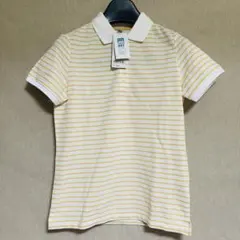新品　UNIQLO ユニクロ　ドライ　ボーダーポロシャツ　イエロー　半袖