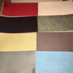 革素材セット - 赤、黒、ベージュ、茶色、グレー. ~~8枚